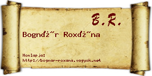 Bognár Roxána névjegykártya