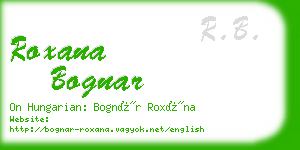 roxana bognar business card